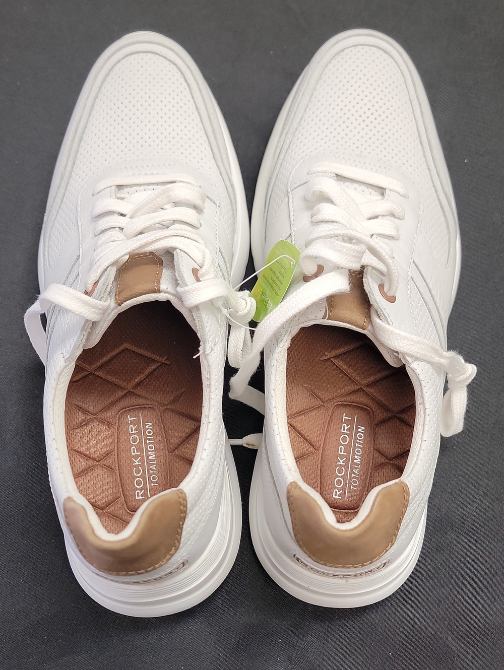 Rockport Men’s White Sneakers with Brown Accents